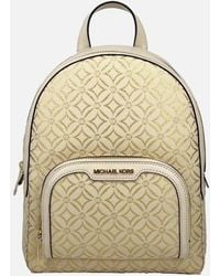 Michael Kors - Medium Zip Pocket Jacquard Leather Backpack - Lyst