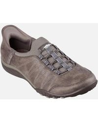 Skechers - Ladies Breathe Easy Home Body Faux Leather Trainers - Lyst