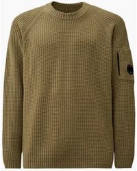 C.P. Company - Chenille Waffle Knit Lens Jumper - Lyst