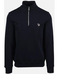 Paul Smith - Reg Fit Half Zip Sweat Zebra Dark - Lyst