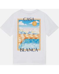 CASABLANCA - T Shirts Surreal Pool Graphic Short Sleeve Crew Neck Summer Tee - Lyst
