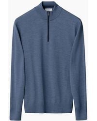 Eton - Merino Quarter Zip Sweater 23 Light - Lyst