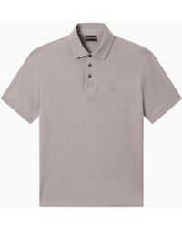Emporio Armani - Pique Cotton Regular Fit Polo Shirt - Lyst