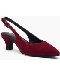 Hush Puppies - Nahla Buckle Kitten Heel Bordeaux Pointy Slingback Shoes - Lyst