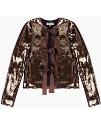 Ro&zo - Chocolate Bow Front Sequin Jacket - Lyst