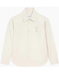 Ami Paris - Knitted Adc Overshirt Cream - Lyst