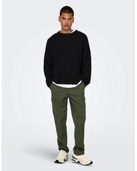 ONLY - Solid Patterned Straight Cargo Pants - Lyst