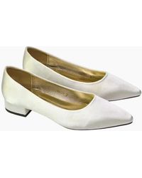 XY London - Ladies Karen Pointed Bridal Low Heel Pumps - Lyst