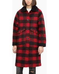 DIESEL - W-Dana Waistcoat Single Breasted Trench Xs Buffalo Check - Lyst