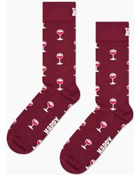 Happy Socks - Glass Of Wine Socks, Merlot/Burgundy - Lyst
