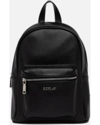 Replay - Plain Rucksack With Zip Pockets For Bags - Lyst