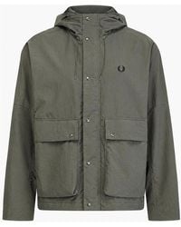 Fred Perry - Cropped Ripstop Parka Jacket Field - Lyst