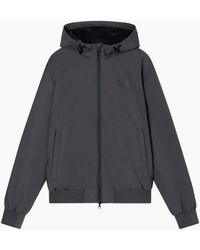 EA7 - Technical Fabric Hooded Bomber Jacket - Lyst