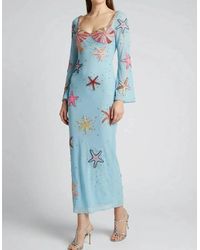 Oceanus - Crescent Shell Bell Sleeve Dress - Lyst