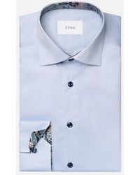 Eton - Slim Fit Paisley Effect Signature Twill Shirt 21 Light - Lyst