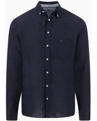 Fynch-Hatton - Fynch-Hatton Long Sleeved Linen Shirt - Lyst