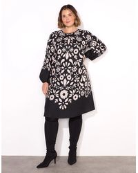 Live Unlimited London - Graphic Floral Placement Dress - Lyst