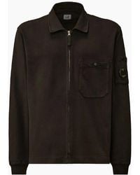 C.P. Company - Light Fleece Polo Zip Lens Sweatshirt - Lyst