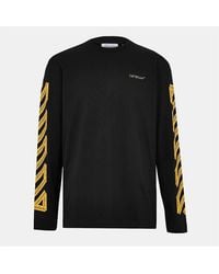 Off-White c/o Virgil Abloh - Crew Neck Long Sleeve Jersey T-Shirt - Lyst