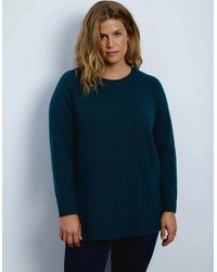 Live Unlimited London - Crew Neck Longline Knitted Jumper - Lyst