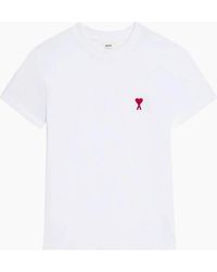 Ami Paris - Ami De Coeur Embroidered Logo T-Shirt - Lyst