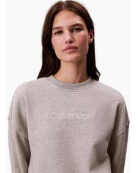 Calvin Klein - Cotton Terry Lounge Sweatshirt, Heather - Lyst