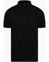 BOSS - Wordmark Collared Neck Short Sleeve Polo Shirt - Lyst