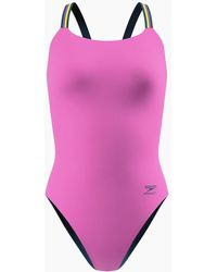 Speedo - Ladies Solid V-Cut Comfort One Piece Swimsuit - Lyst