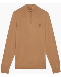 Lyle & Scott - Lyle & Scott Tonal Merino Quarter Zip Jumper - Lyst