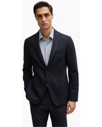 BOSS - Hanry Solid Patterned Notch Collared Blazer - Lyst