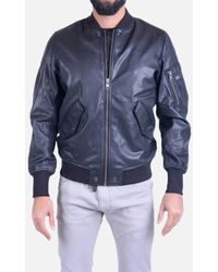 DIESEL - L Parker Bomber Jacket Zipped Casual Quilted Leather Jacket - Lyst