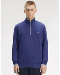 Fred Perry - Half Zip Sweatshirt - Lyst