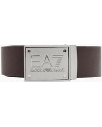 EA7 - Tan Reversible Belt - Lyst