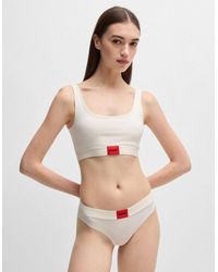BOSS - Logo Label Stretch Cotton Bralette - Lyst