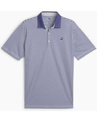 PUMA - Pure 2.0 Striped Short Sleeve Performance Polo Shirt - Lyst