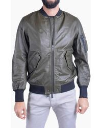 DIESEL - L Parker Leather Jacket Casual Quilted Winter Bomber Jacket - Lyst