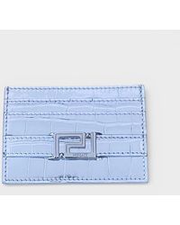 Versace - Logo Card Case Laminated Croco Tone - Lyst