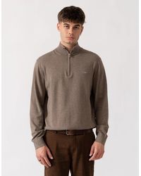 GANT - Classic Cotton Shield Logo Half Zip Jumper - Lyst