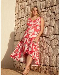 Live Unlimited London - Abstract Print Sleeveless Maxi Dress - Lyst