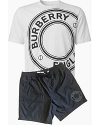 Burberry - Graphic Print Shorts Set W/B - Lyst