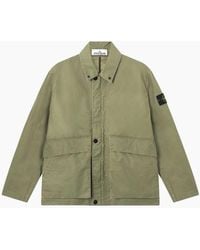 Stone Island - S0290 4100054 Waxed Pigment Cotton Tela Jacket - Lyst
