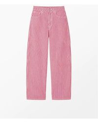 Ro&zo - Petite Stripe Barrel Leg Jeans - Lyst