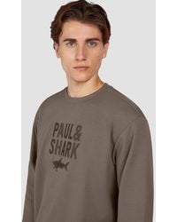 Paul & Shark - Embroidered Logo X-Soft Fleece Cotton Sweatshirt - Lyst
