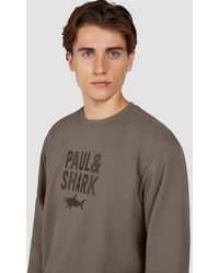 Paul & Shark - Embroidered Logo X-Soft Fleece Cotton Sweatshirt - Lyst