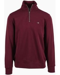 GANT - Reg Shield Half Zip Deep Grape Wine - Lyst