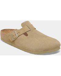 Birkenstock Boston - Suede Leather Clogs - Lyst
