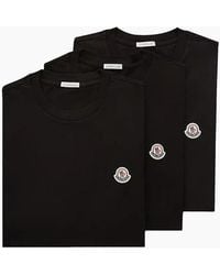 Moncler - 3 Pack Cotton T-Shirts - Lyst