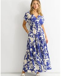 Gini London - Floral Elastic Waist Maxi Dress - Lyst