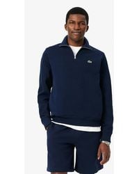 Lacoste - Zip Neck High Neck Interlock Sweatshirt - Lyst