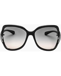 Tom Ford - Anouk-02 Gradient Smoke Lens Shiny Sunglasses - Lyst